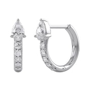 Pear Cut Lab Grown Diamond Hoop Earrings