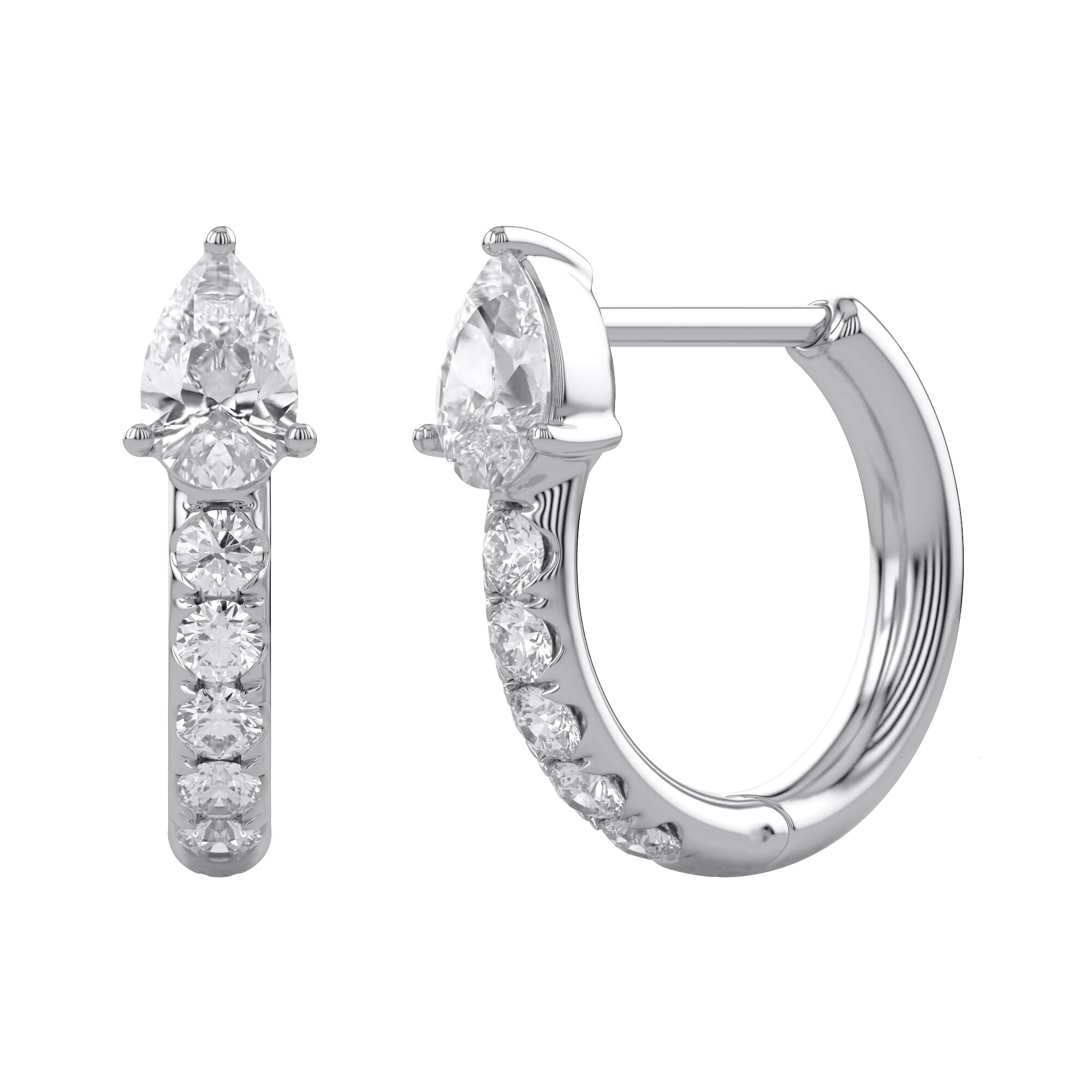 Pear Cut Lab Grown Diamond Hoop Earrings