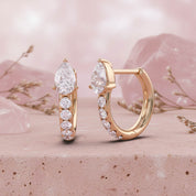 Pear Cut Lab Grown Diamond Hoop Earrings
