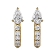 Pear Cut Lab Grown Diamond Hoop Earrings