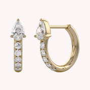 Pear Cut Lab Grown Diamond Hoop Earrings
