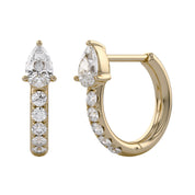 Pear Cut Lab Grown Diamond Hoop Earrings