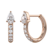 Pear Cut Lab Grown Diamond Hoop Earrings