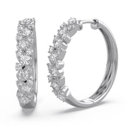 Round Cut Lab Grown Diamond Hoop Earrings