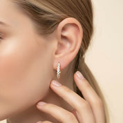 Round Cut Lab Grown Diamond Hoop Earrings