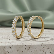 Round Cut Lab Grown Diamond Hoop Earrings