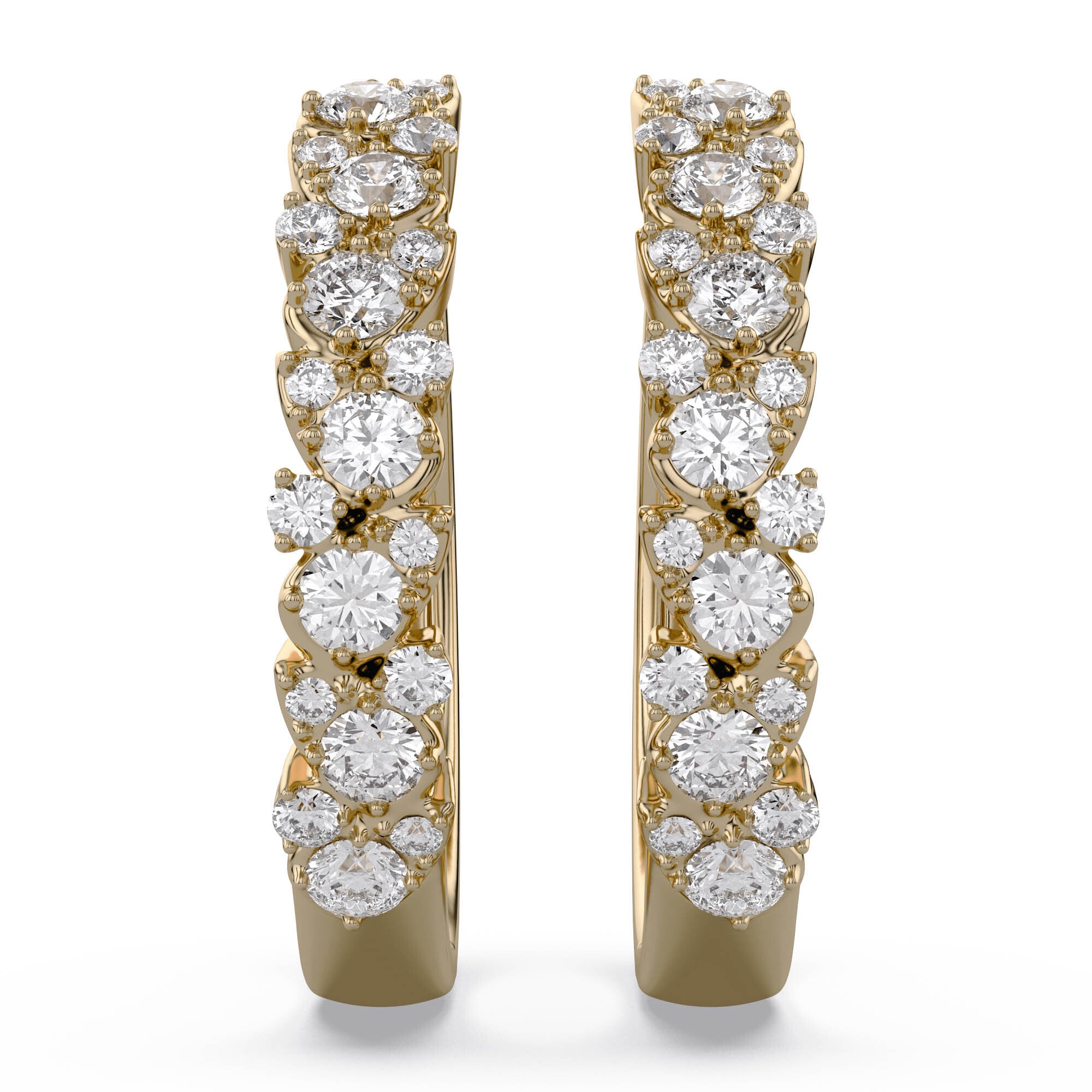 Round Cut Lab Grown Diamond Hoop Earrings