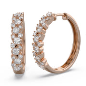 Round Cut Lab Grown Diamond Hoop Earrings