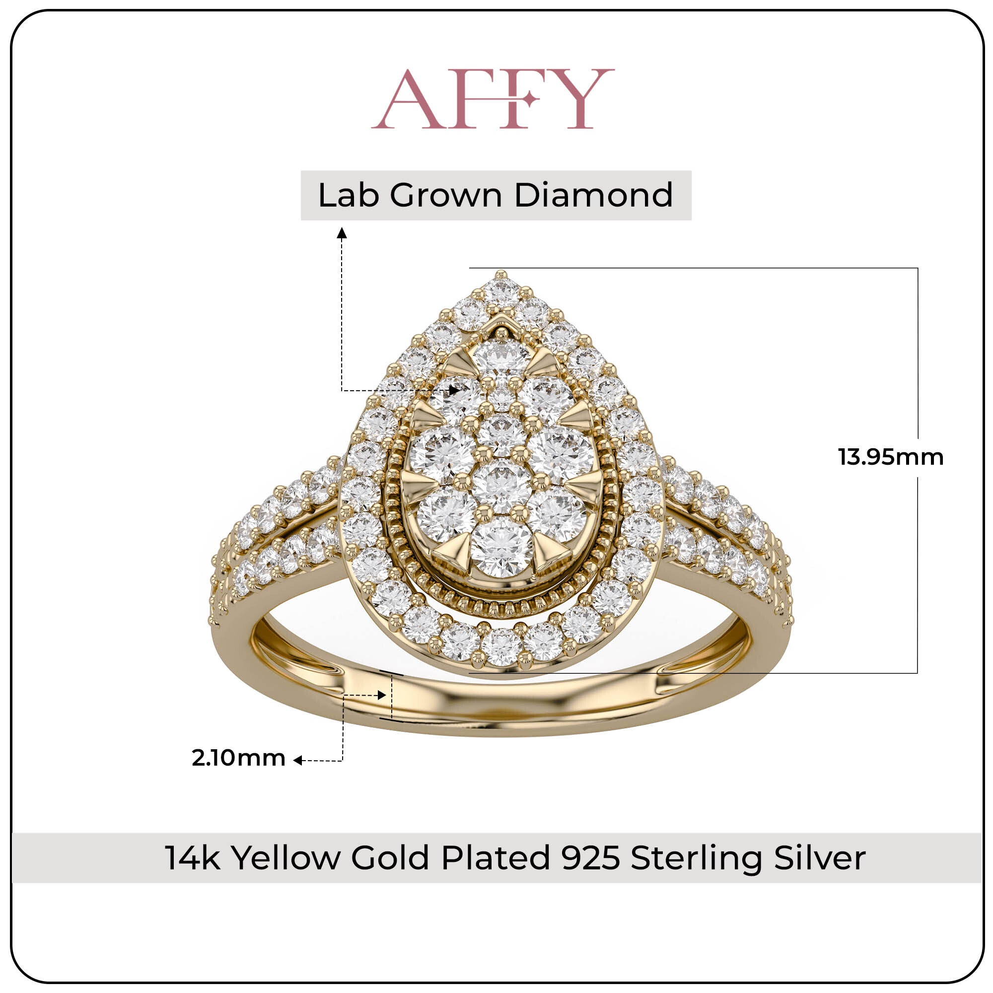Halo Teardrop Engagement Lab Grown Diamond Ring