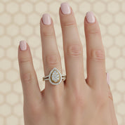 Halo Teardrop Engagement Lab Grown Diamond Ring