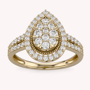 Halo Teardrop Engagement Lab Grown Diamond Ring