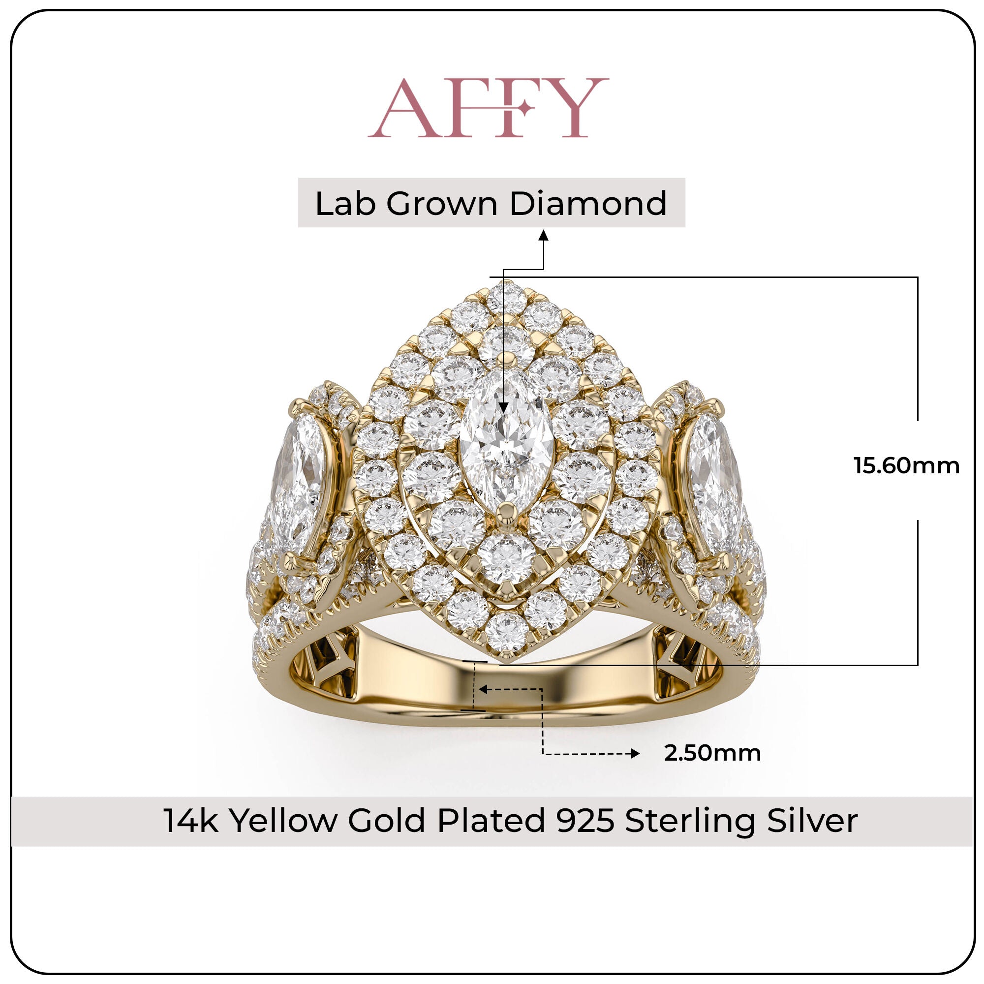 Marquise Cut Halo Engagement Lab Grown Diamond Ring