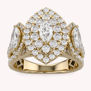 Marquise Cut Halo Engagement Lab Grown Diamond Ring