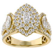 Marquise Cut Halo Engagement Lab Grown Diamond Ring
