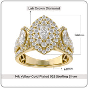 Marquise Cut Halo Engagement Lab Grown Diamond Ring