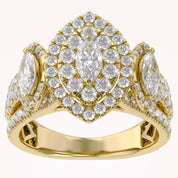 Marquise Cut Halo Engagement Lab Grown Diamond Ring
