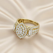 Marquise Cut Halo Engagement Lab Grown Diamond Ring