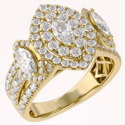 Marquise Cut Halo Engagement Lab Grown Diamond Ring