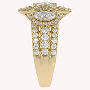 Marquise Cut Halo Engagement Lab Grown Diamond Ring