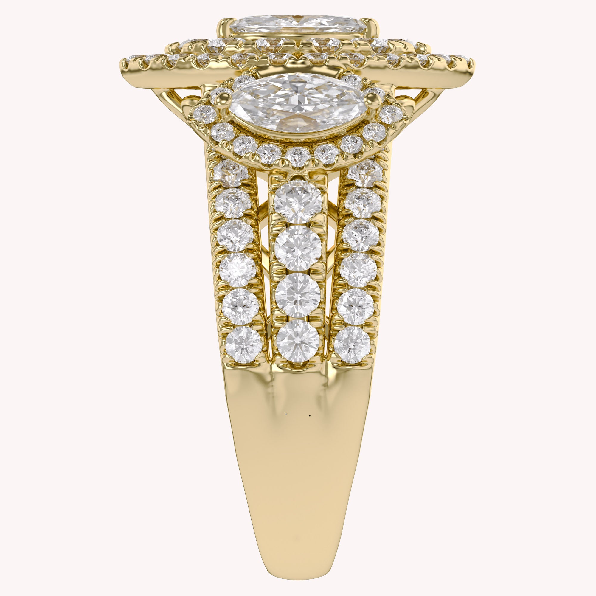 Marquise Cut Halo Engagement Lab Grown Diamond Ring