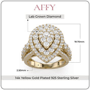 Double Halo Teardrop Engagement Lab Grown Diamond Ring