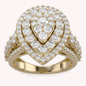 Double Halo Teardrop Engagement Lab Grown Diamond Ring