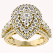 Double Halo Teardrop Engagement Lab Grown Diamond Ring