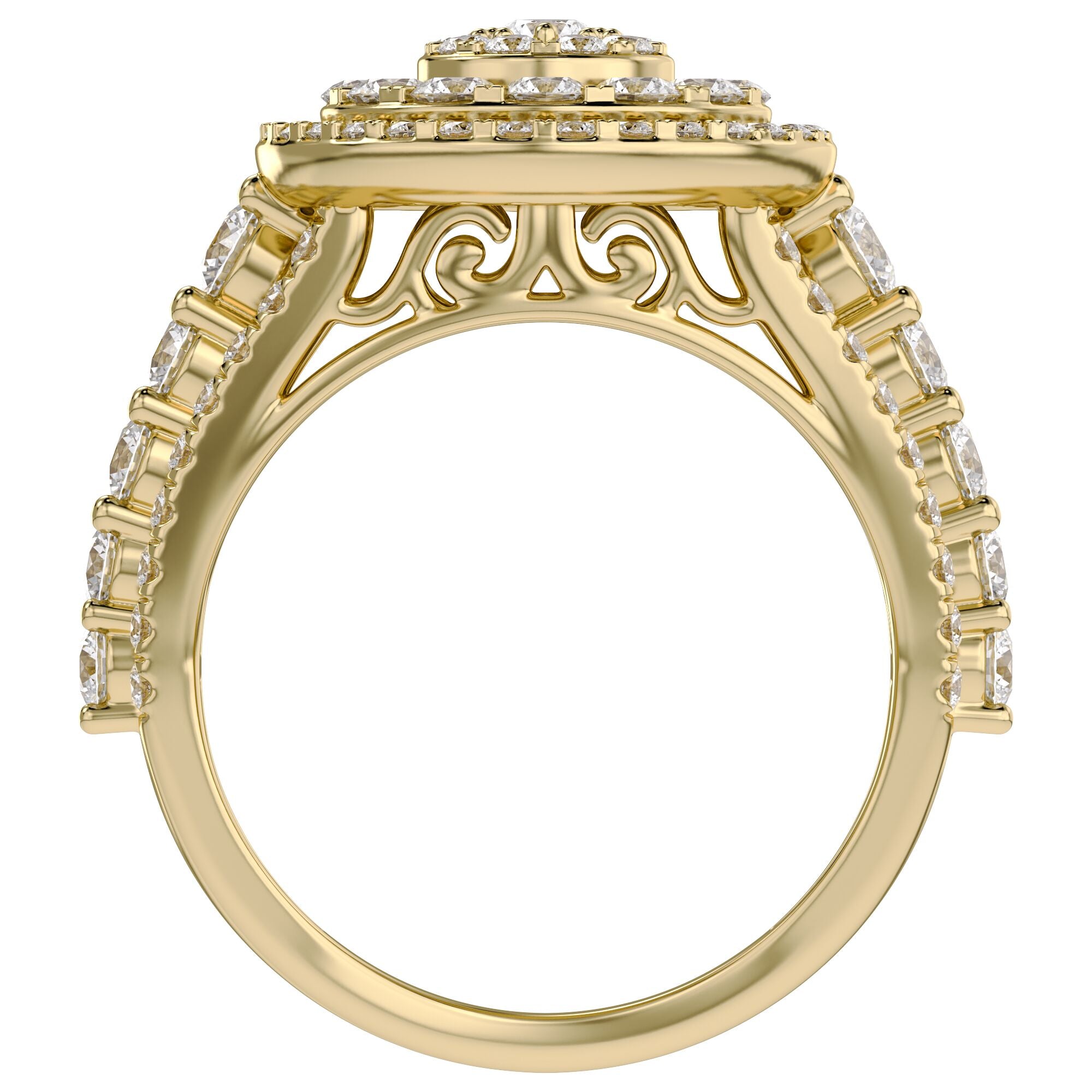 Double Halo Teardrop Engagement Lab Grown Diamond Ring