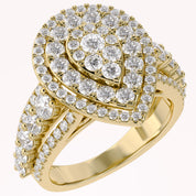 Double Halo Teardrop Engagement Lab Grown Diamond Ring