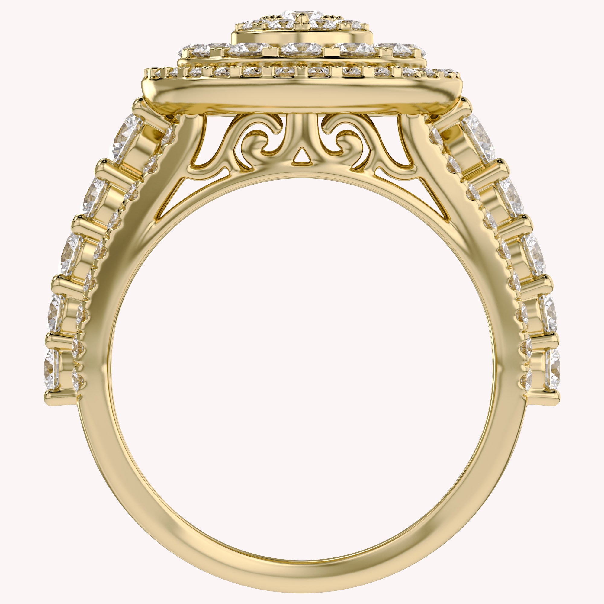 Double Halo Teardrop Engagement Lab Grown Diamond Ring