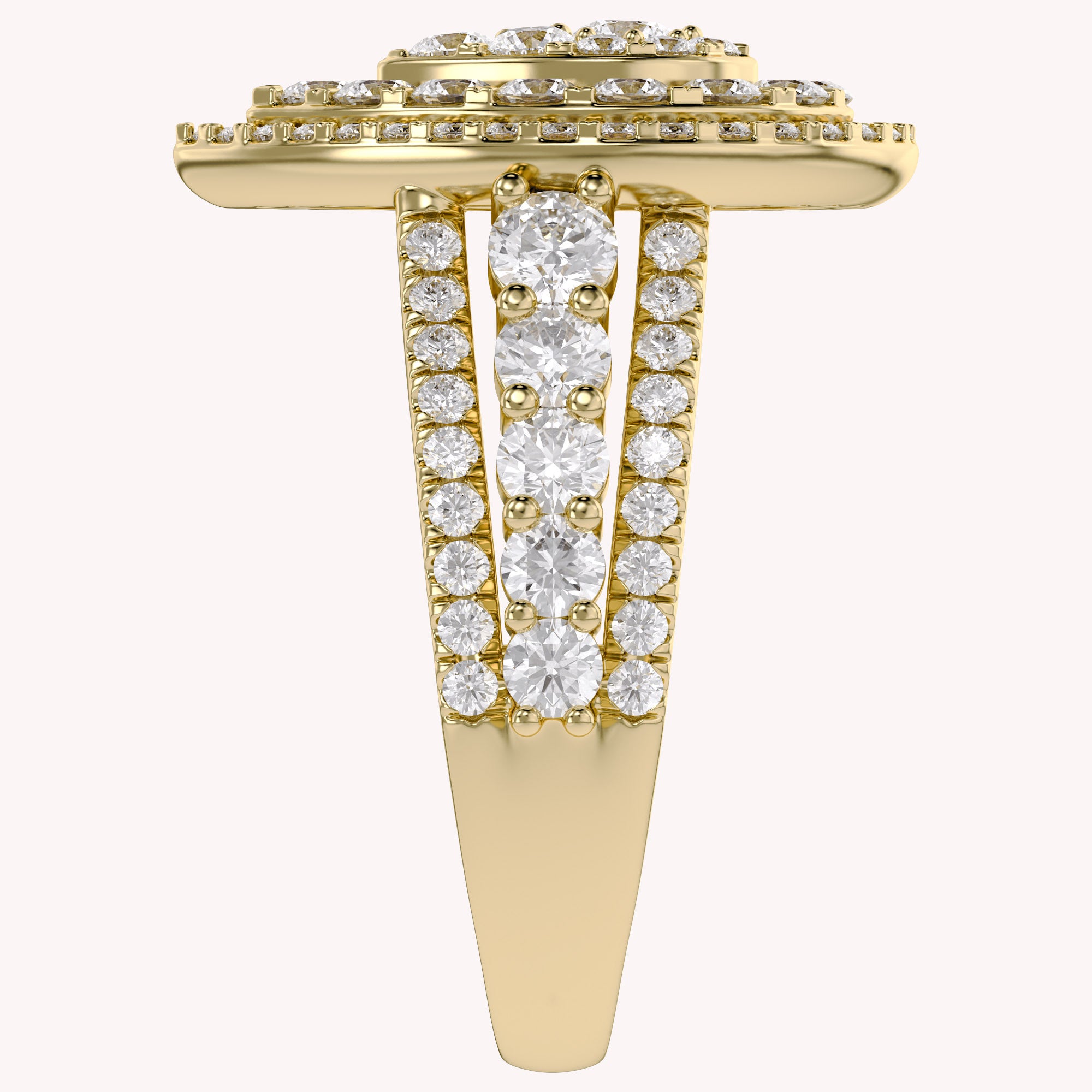 Double Halo Teardrop Engagement Lab Grown Diamond Ring