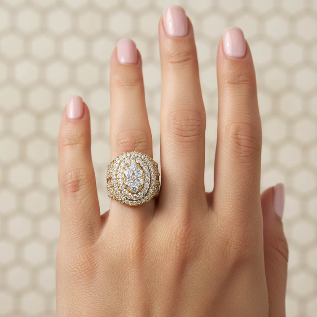 Oval Frame Halo Engagement Lab Grown Diamond Ring