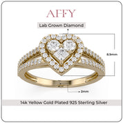 0.5 Ctw Lab Grown Diamond Split Shank Heart Promise Ring