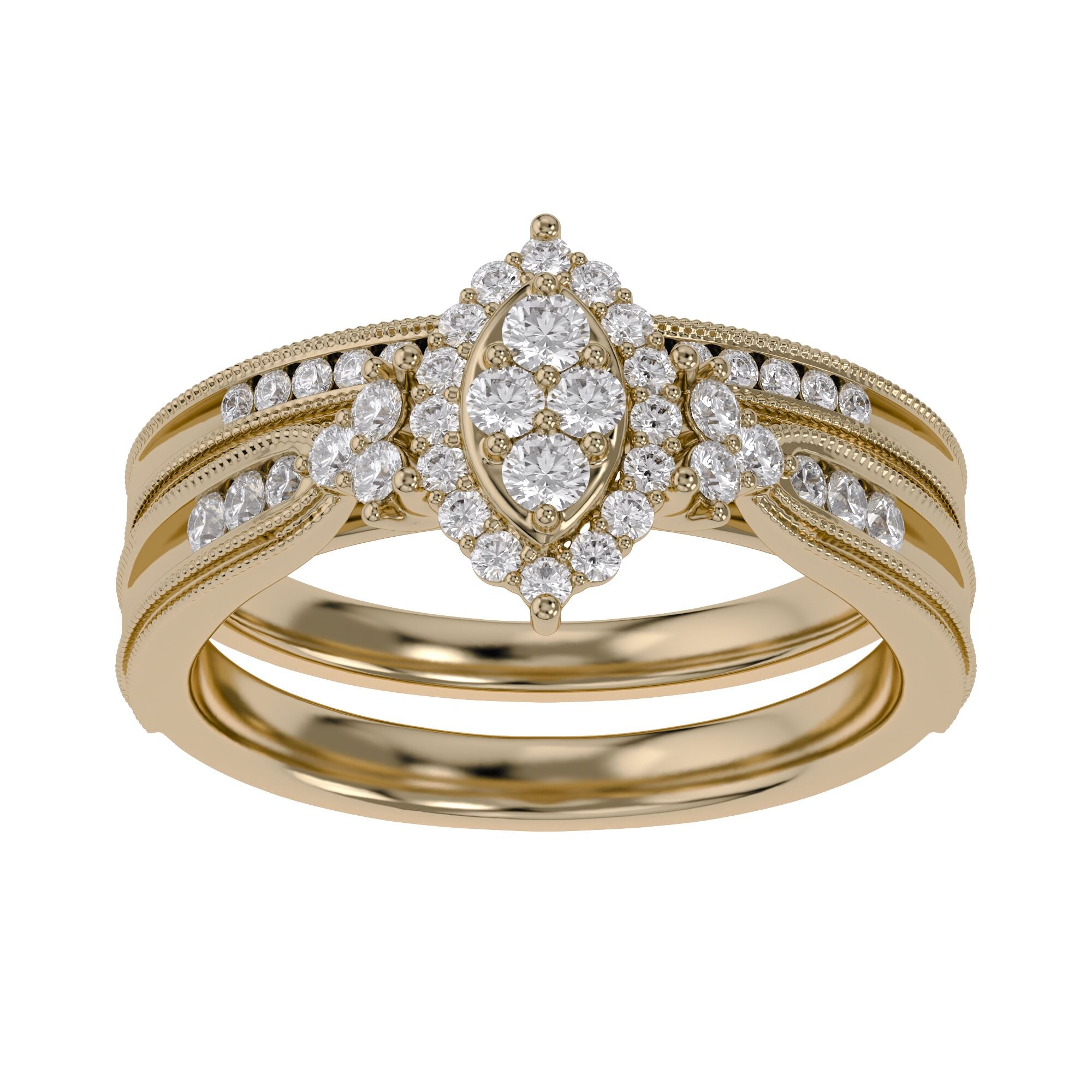 Marquise Cut Bridal Set Lab Grown Diamond Ring