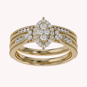 Marquise Cut Bridal Set Lab Grown Diamond Ring