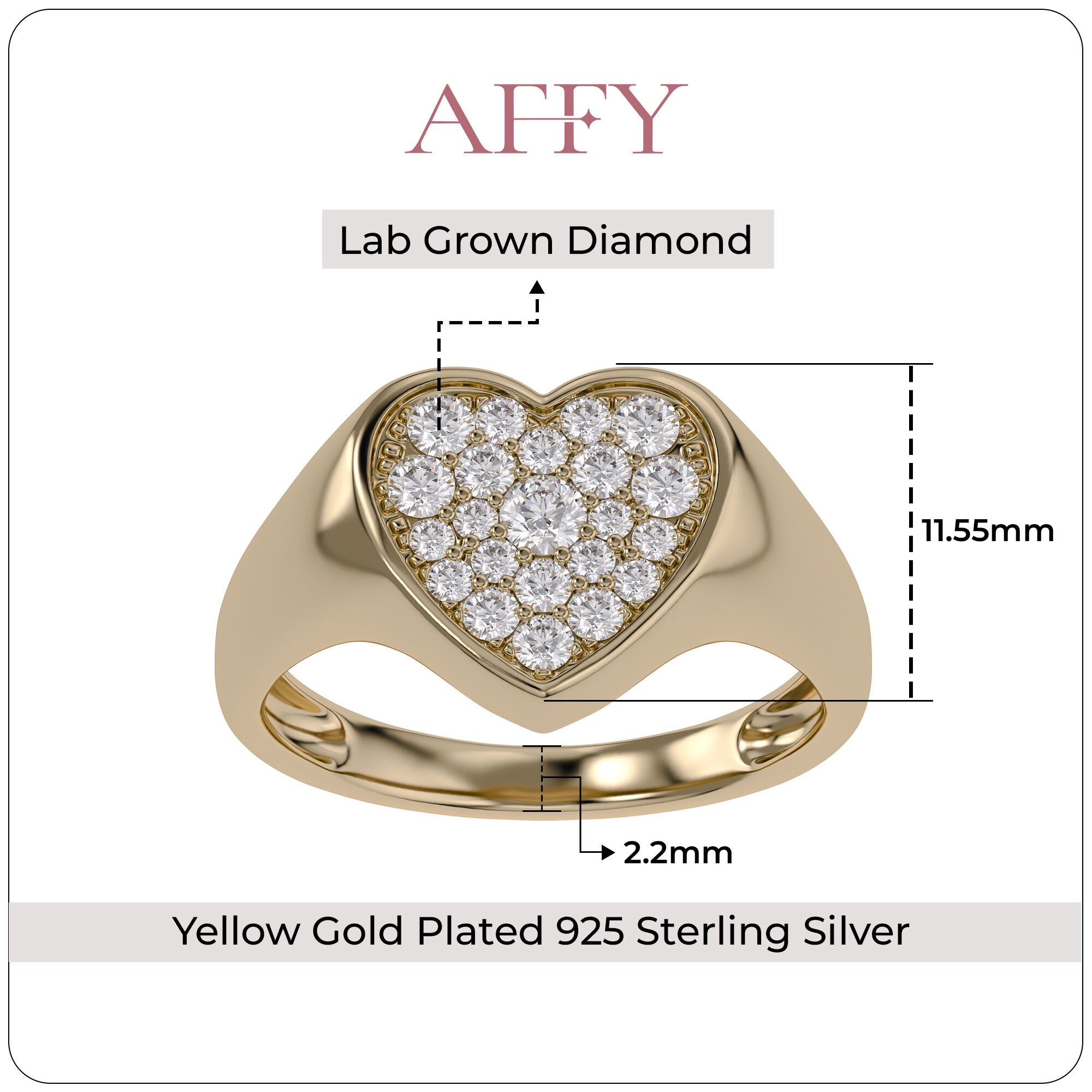 Heart Signet Promise Lab Grown Diamond Ring