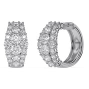 Triple Row Lab Grown Diamond Hoop Earrings