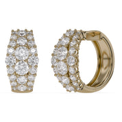 Triple Row Lab Grown Diamond Hoop Earrings