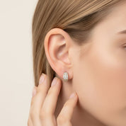 Triple Row Lab Grown Diamond Hoop Earrings