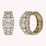 Triple Row Lab Grown Diamond Hoop Earrings