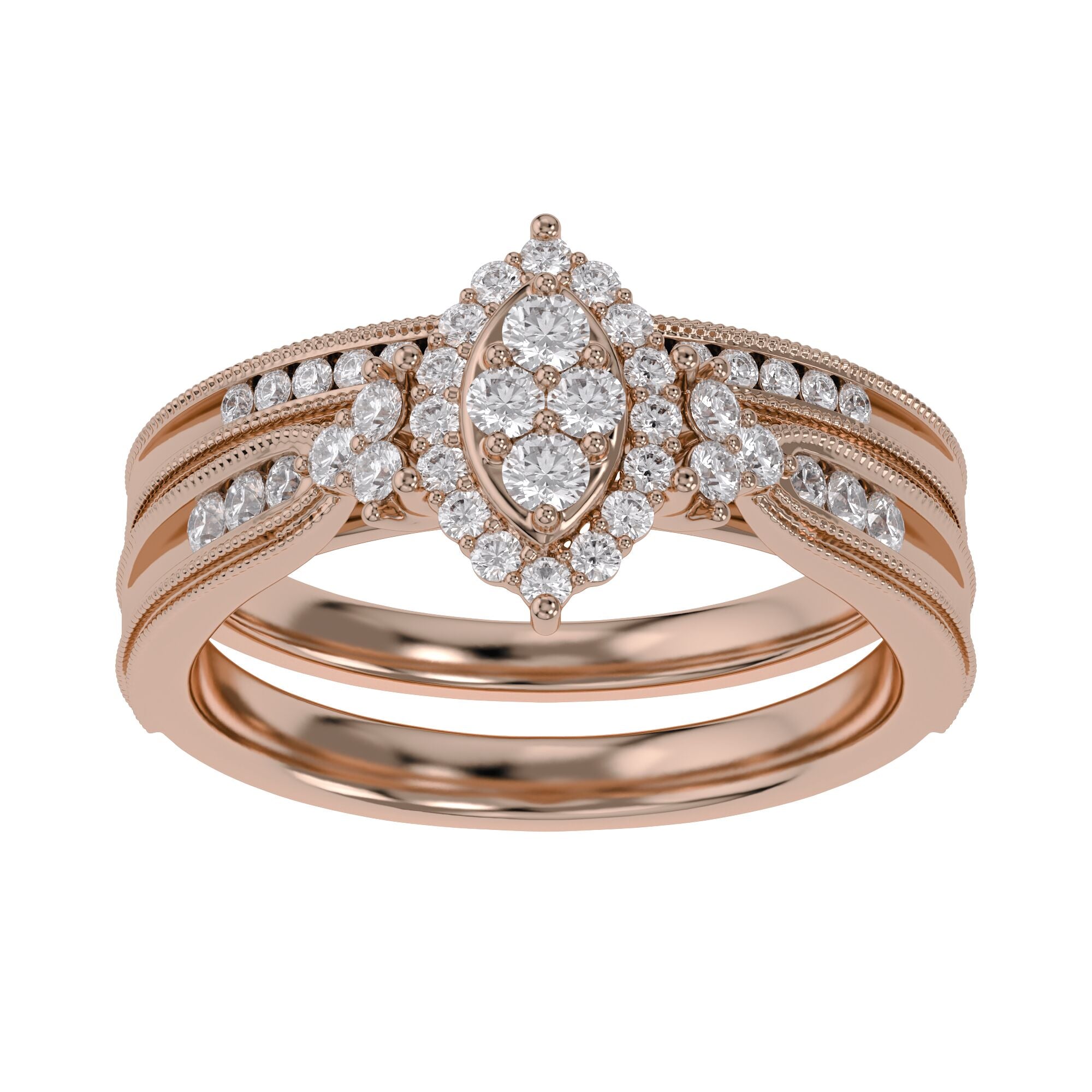 Marquise Cut Bridal Set Lab Grown Diamond Ring