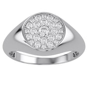 Circle Signet Lab Grown Diamond Ring