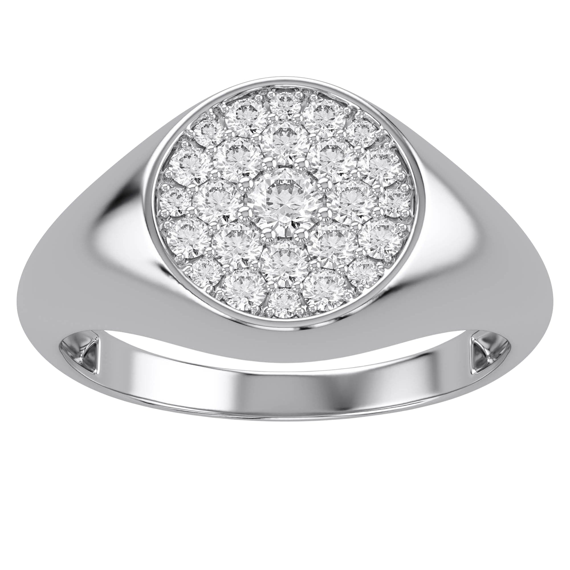 Circle Signet Lab Grown Diamond Ring