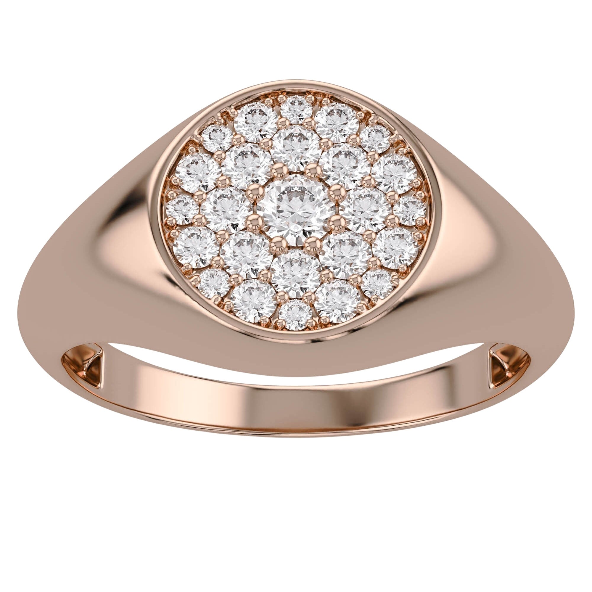 Circle Signet Lab Grown Diamond Ring