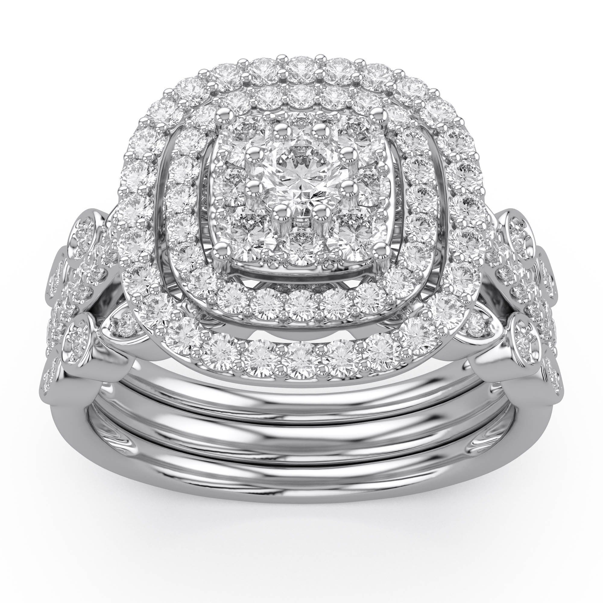 Art Deco Vintage Trio Set Lab Grown Diamond Ring – AFFY