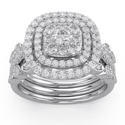 Art Deco Vintage Trio Set Lab Grown Diamond Ring