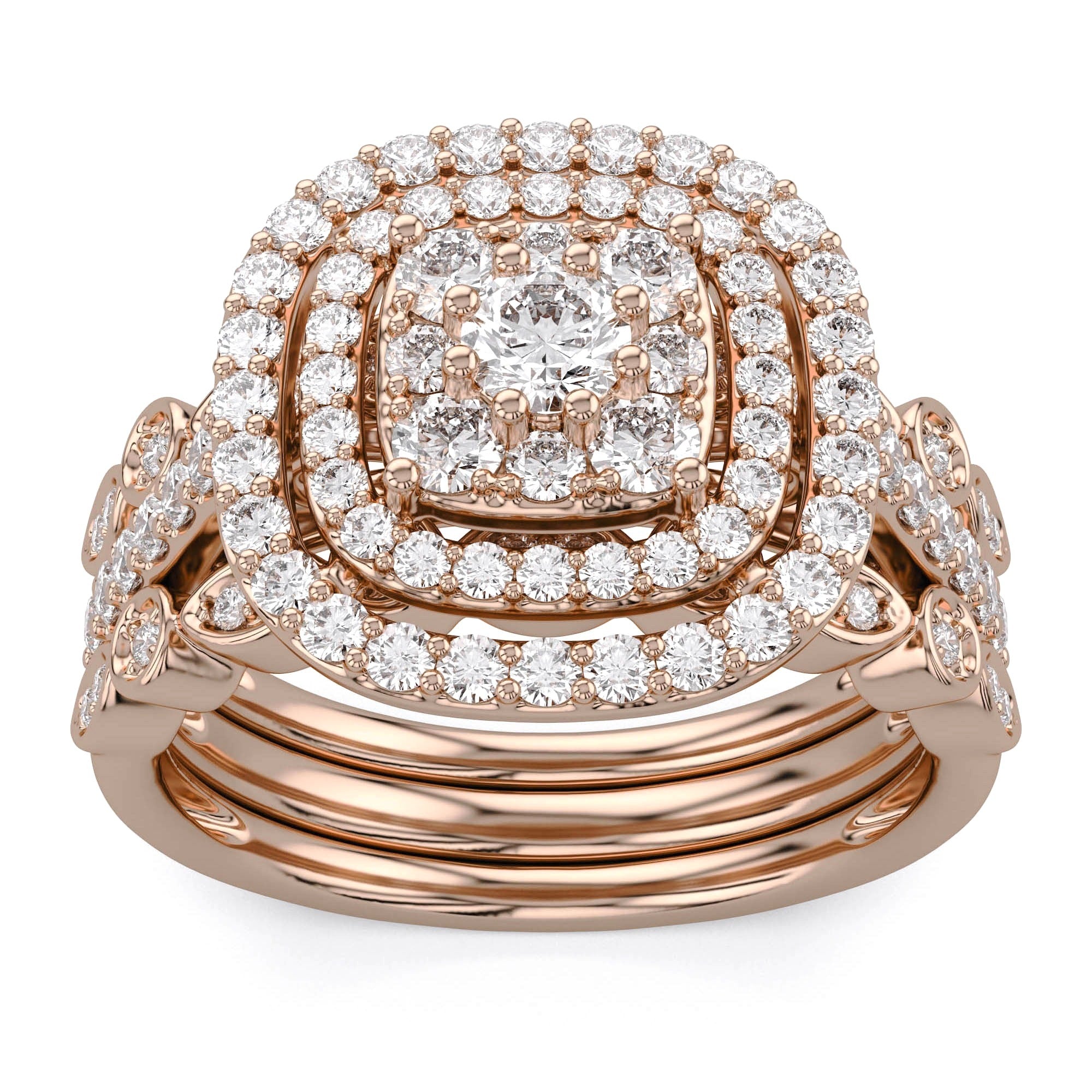 Art Deco Vintage Trio Set Lab Grown Diamond Ring – AFFY