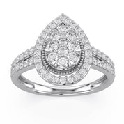 Halo Teardrop Engagement Lab Grown Diamond Ring