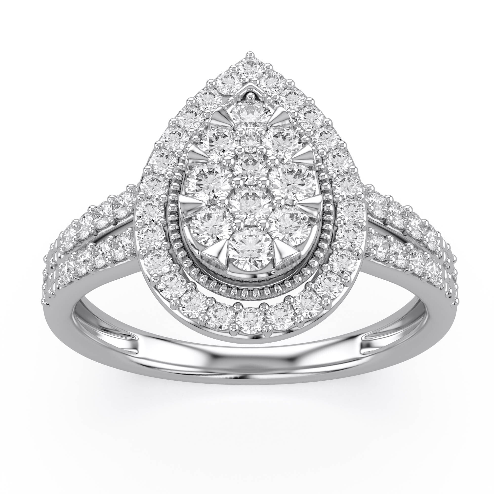 Halo Teardrop Engagement Lab Grown Diamond Ring