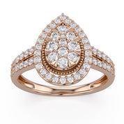 Halo Teardrop Engagement Lab Grown Diamond Ring